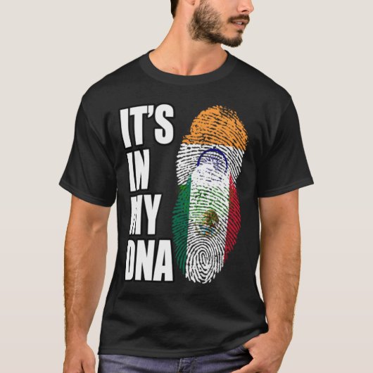 Indische en Mexicaanse DNA-vlag voor het erfgoed v T-shirt (Voorkant)