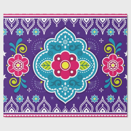 Indische en Pakistaanse truckerkunst naadloos in h Cadeaupapier (Vlak)