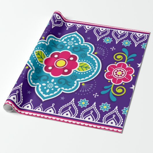 Indische en Pakistaanse truckerkunst naadloos in h Cadeaupapier (Uitgerold)