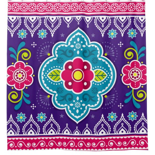 Indische en Pakistaanse truckerkunst naadloos in h Douchegordijn (Voorkant)