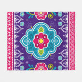 Indische en Pakistaanse truckerkunst naadloos in h Fleece Deken (Voorkant (Horizontaal))