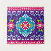 Indische en Pakistaanse truckerkunst naadloos in h Wandkleed (Voorkant)