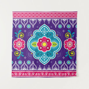 Indische en Pakistaanse truckerkunst naadloos in h Wandkleed