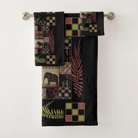 Indische etnische patchwork-olifanten bad handdoek (Insitu)