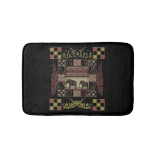 Indische etnische patchwork-olifanten badmat