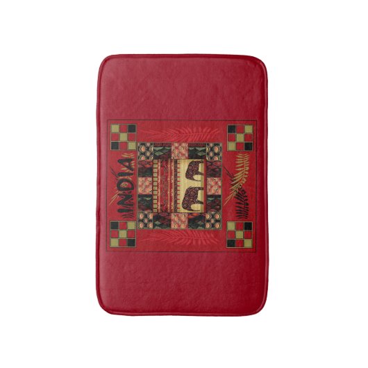 Indische etnische patchwork-olifanten badmat (Voorkant Verticaal)