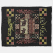 Indische etnische patchwork-olifanten fleece deken (Voorkant (Horizontaal))