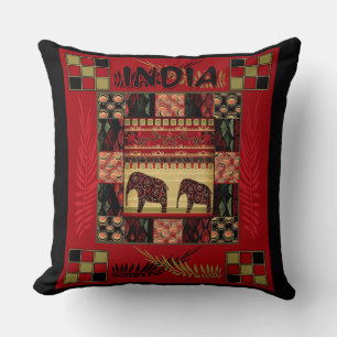 Indische etnische patchwork-olifanten kussen
