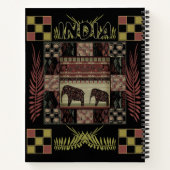 Indische etnische patchwork-olifanten notitieboek (Achterkant)