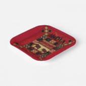Indische etnische patchwork-olifanten papieren bordje (Gebogen)