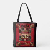 Indische etnische patchwork-olifanten tote bag (Achterkant)