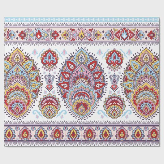 Indische florale paisley medallion. Ethnic Ma Cadeaupapier (Vlak)