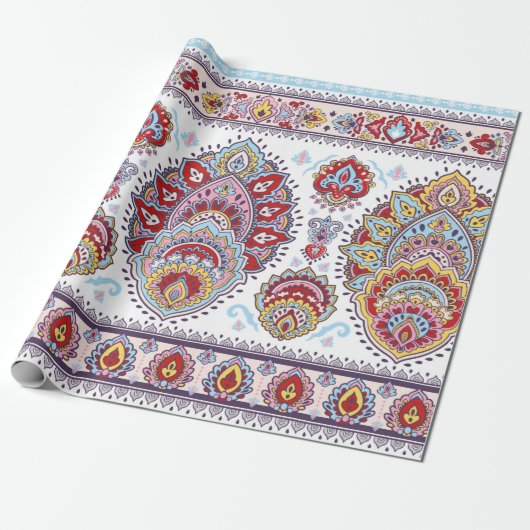 Indische florale paisley medallion. Ethnic Ma Cadeaupapier (Uitgerold)