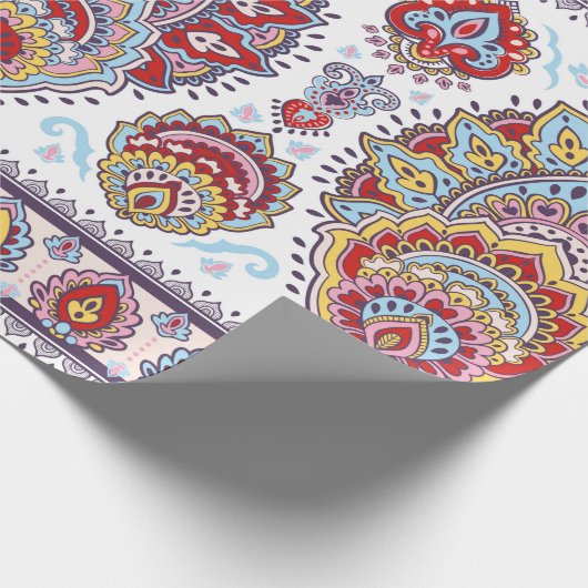 Indische florale paisley medallion. Ethnic Ma Cadeaupapier (Hoek)