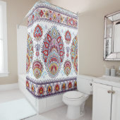 Indische florale paisley medallion. Ethnic Ma Douchegordijn (In situ)