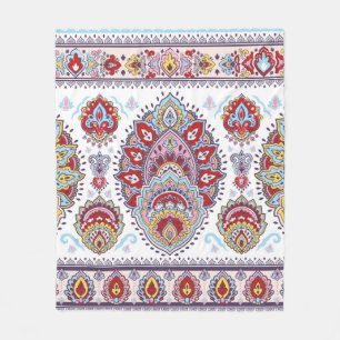 Indische florale paisley medallion. Ethnic Ma Fleece Deken