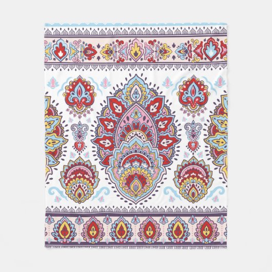Indische florale paisley medallion. Ethnic Ma Fleece Deken (Voorkant)