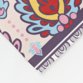 Indische florale paisley medallion. Ethnic Ma Fleece Deken (Hoek)