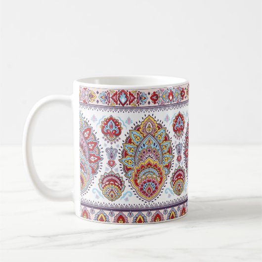 Indische florale paisley medallion. Ethnic Ma Koffiemok (Links)