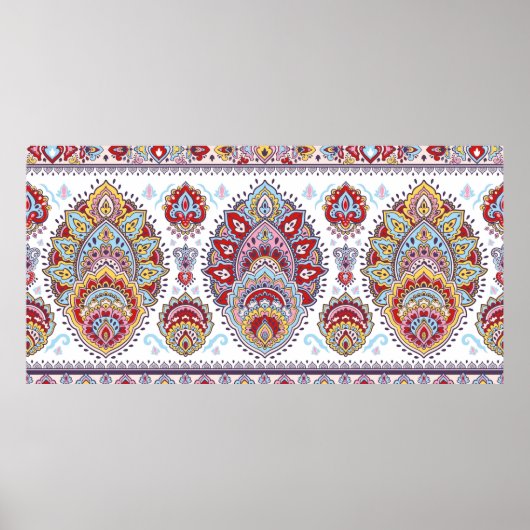 Indische florale paisley medallion. Ethnic Ma Poster (Voorkant)