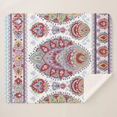 Indische florale paisley medallion. Ethnic Ma Sherpa Deken (Voorkant (horizontaal))