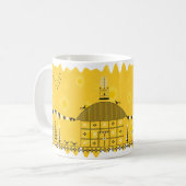 Indische Folk Art Warli (geel) Koffiemok (Voorkant links)