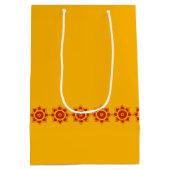 Indische Gedekte olifanten op Royal Blue Wedding Medium Cadeauzakje (Achterkant)