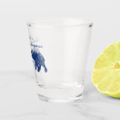 Indische Gedekte olifanten op Royal Blue Wedding Shot Glas (Rechts)