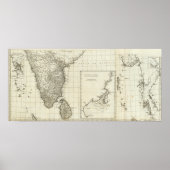 Indische gegraveerde kaart poster (Voorkant)