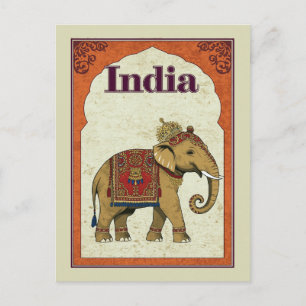 Indische geïllustreerde koninklijke olifant kunst briefkaart