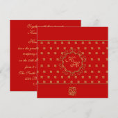 Indische Geïnspireerde uitnodiging tot huwelijk in (Voorkant / Achterkant)