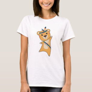 Indische gele Beer die Teddy Feather Cute verslaat T-shirt