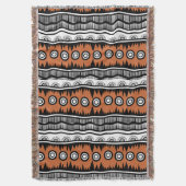 Indische geografische bruine toon-stapes deken (Voorkant Verticaal)