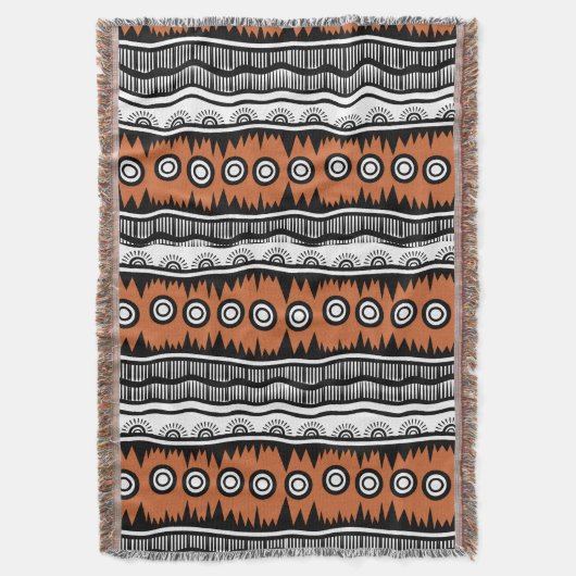 Indische geografische bruine toon-stapes deken (Voorkant Verticaal)