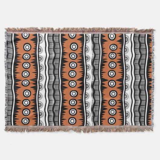 Indische geografische bruine toon-stapes deken (Voorkant)