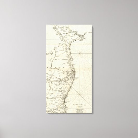 Indische geografische kaart canvas afdruk (Voorkant)