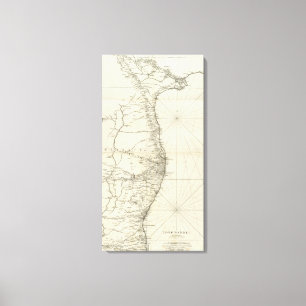 Indische geografische kaart canvas afdruk
