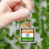 Indische gepolijst vlag sleutelhanger (Hand)