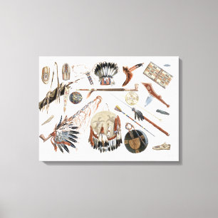 Indische gereedschap en wapens, bord 48 van deel 2 canvas afdruk