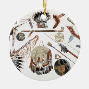 Indische gereedschap en wapens, bord 48 van deel 2 keramisch ornament