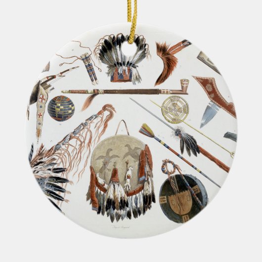 Indische gereedschap en wapens, bord 48 van deel 2 keramisch ornament (Voorkant)