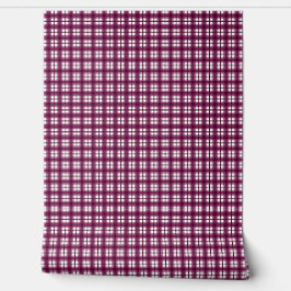 Indische Gingham 1 Burgundy Behang
