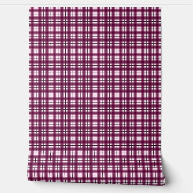 Indische Gingham 1 Burgundy Behang (Afrollen)