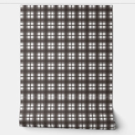 Indische Gingham - Kalmerend Donkerbruin Behang