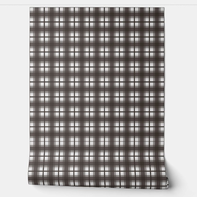 Indische Gingham - Kalmerend Donkerbruin Behang (Afrollen)