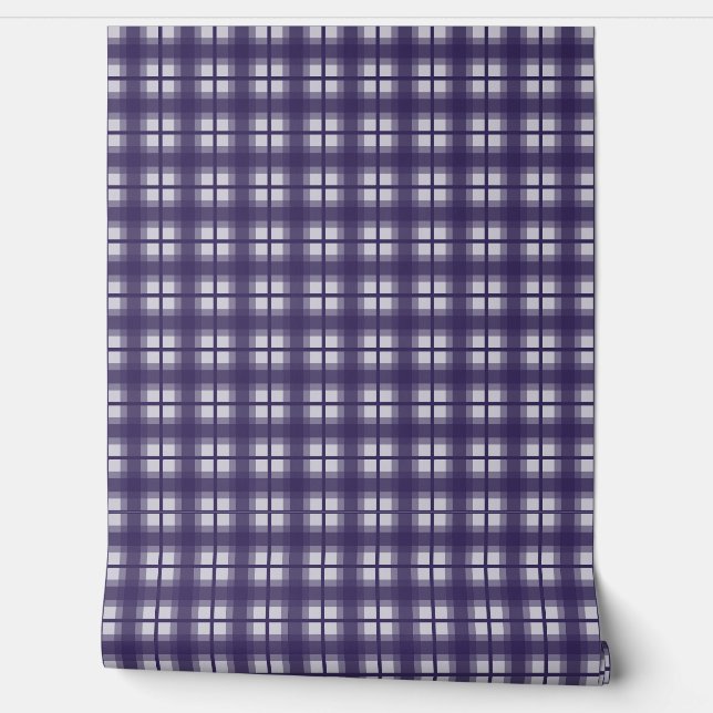 Indische Gingham - Majestueus Indigo Behang (Afrollen)