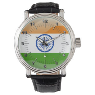 Indische glanzende vlag horloge