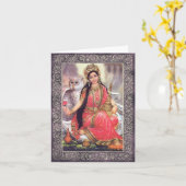 Indische Goden/Godin - Notecard Kaart (Gele Bloem)