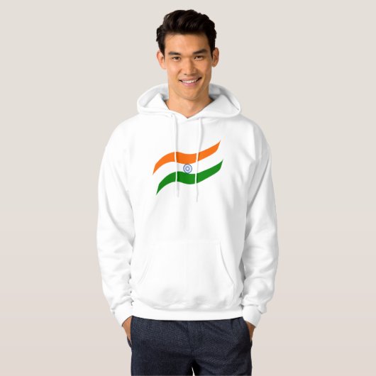Indische golvende vlag hoodie (Voorkant volledig)