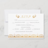 Indische gouden etnische patroonbruiloft RSVP-Kaar RSVP Kaartje (Voorkant)